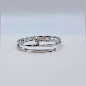 Elegant Silver Nail Bracelet